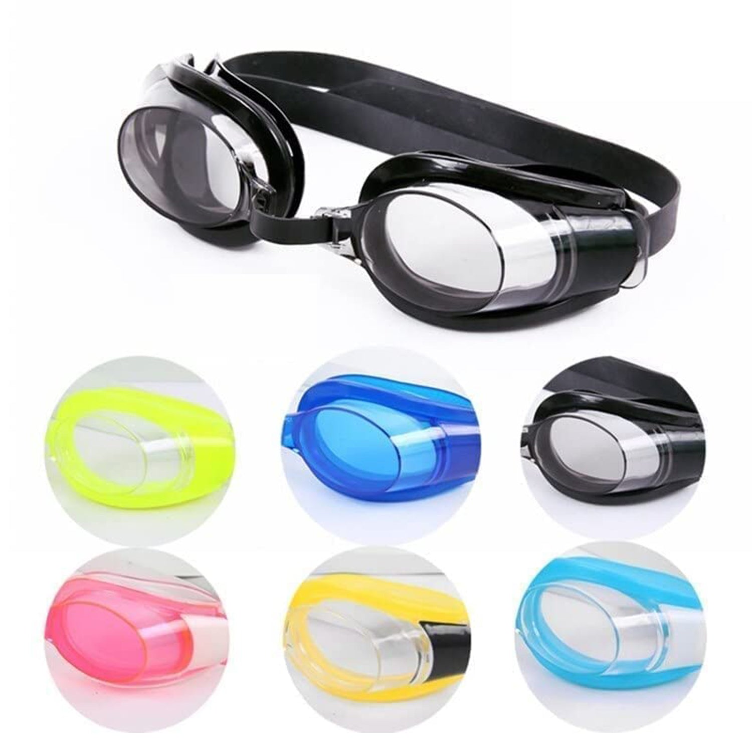 0399 Swimming Goggles  With Ear And Nose Plug Adjustable Clear Vision Anti-fog Waterproof