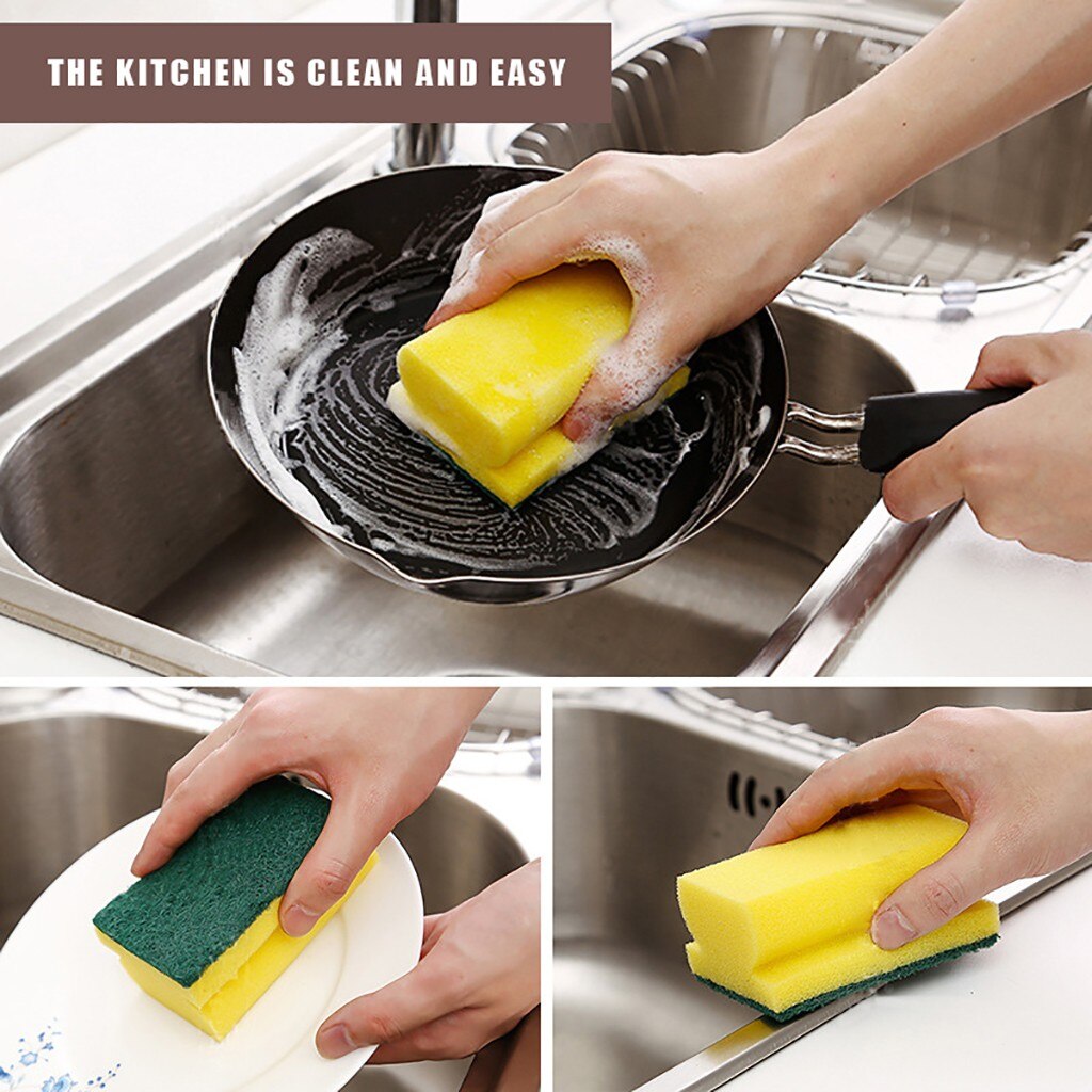 1421 Scrub Sponge 2 In 1 Pad For Kitchen Sink Bathroom Cleaning Scrubber