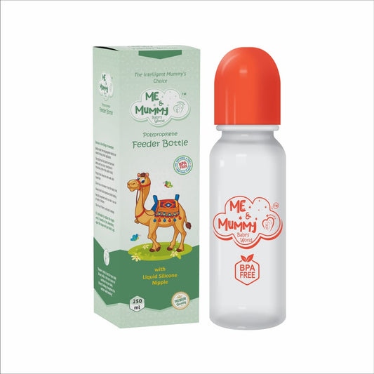 Camel anti-Colic Bpa-Free Baby Feeding Bottle, 250Ml, Pack Of 1, Orange+Transparent