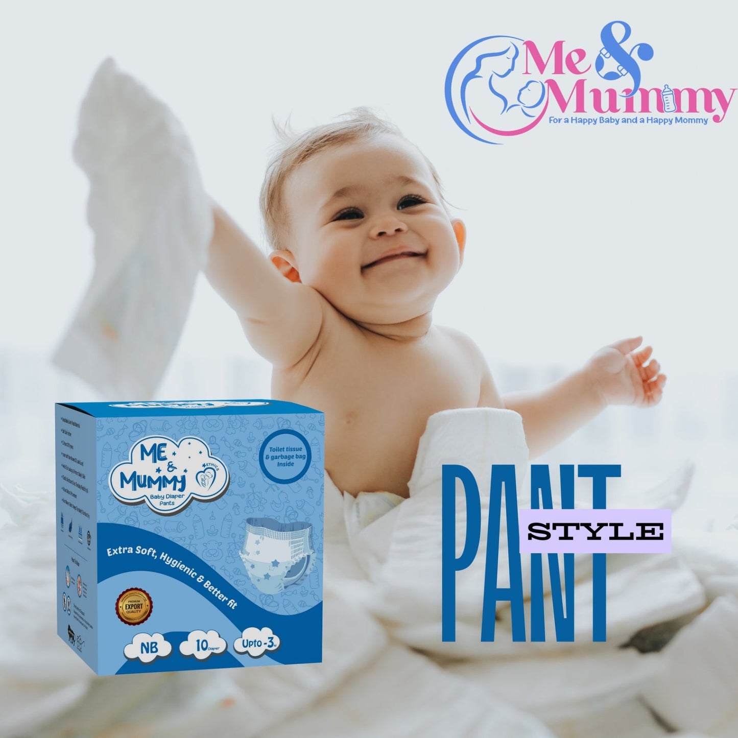 New Born Baby Diaper Pants ( Up to 3 KG)