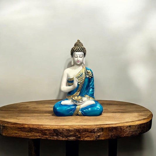 Meditating Buddha Idol Resin Height 12 Inches