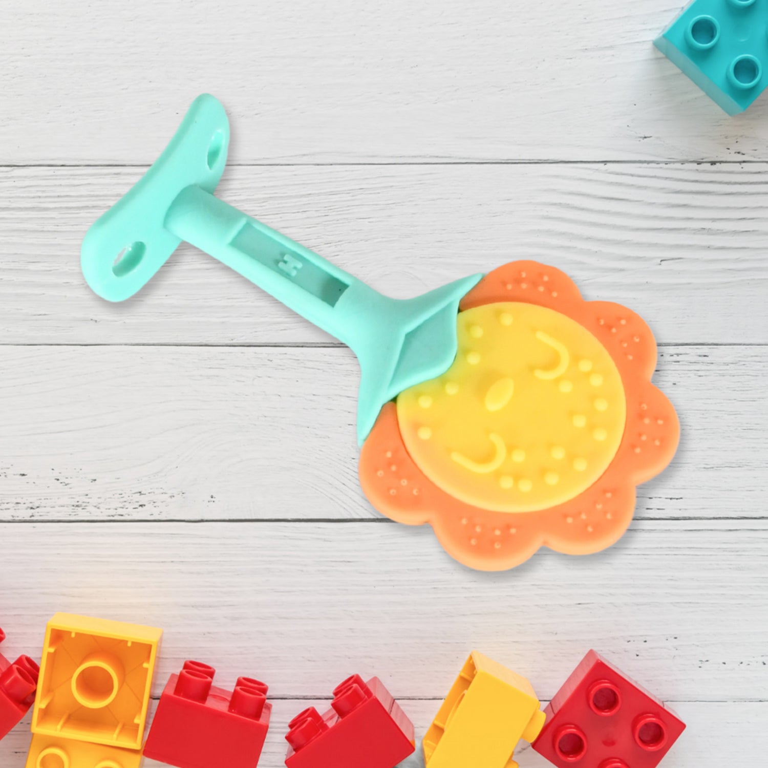 Baby Silicone Teether Fruit Teether For Toddlers100 Food Grade Silicone Teether Non-toxic  Latex Free Suitable For Kids Above 3 Months Sunflower Moon Shape(1 Pc)