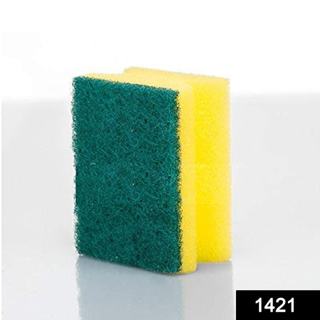 1421 Scrub Sponge 2 In 1 Pad For Kitchen Sink Bathroom Cleaning Scrubber